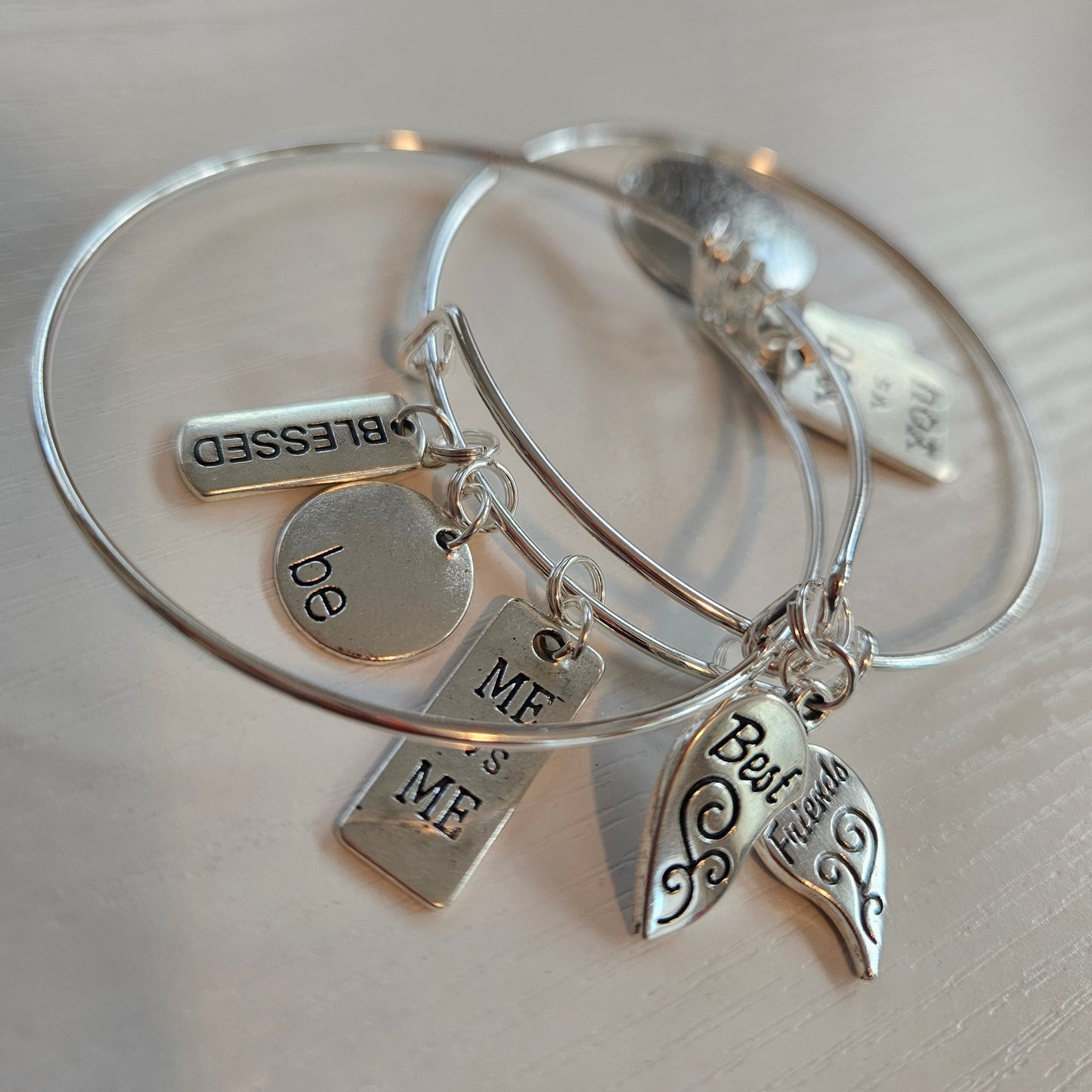 Silver Best Friend Bangle Set